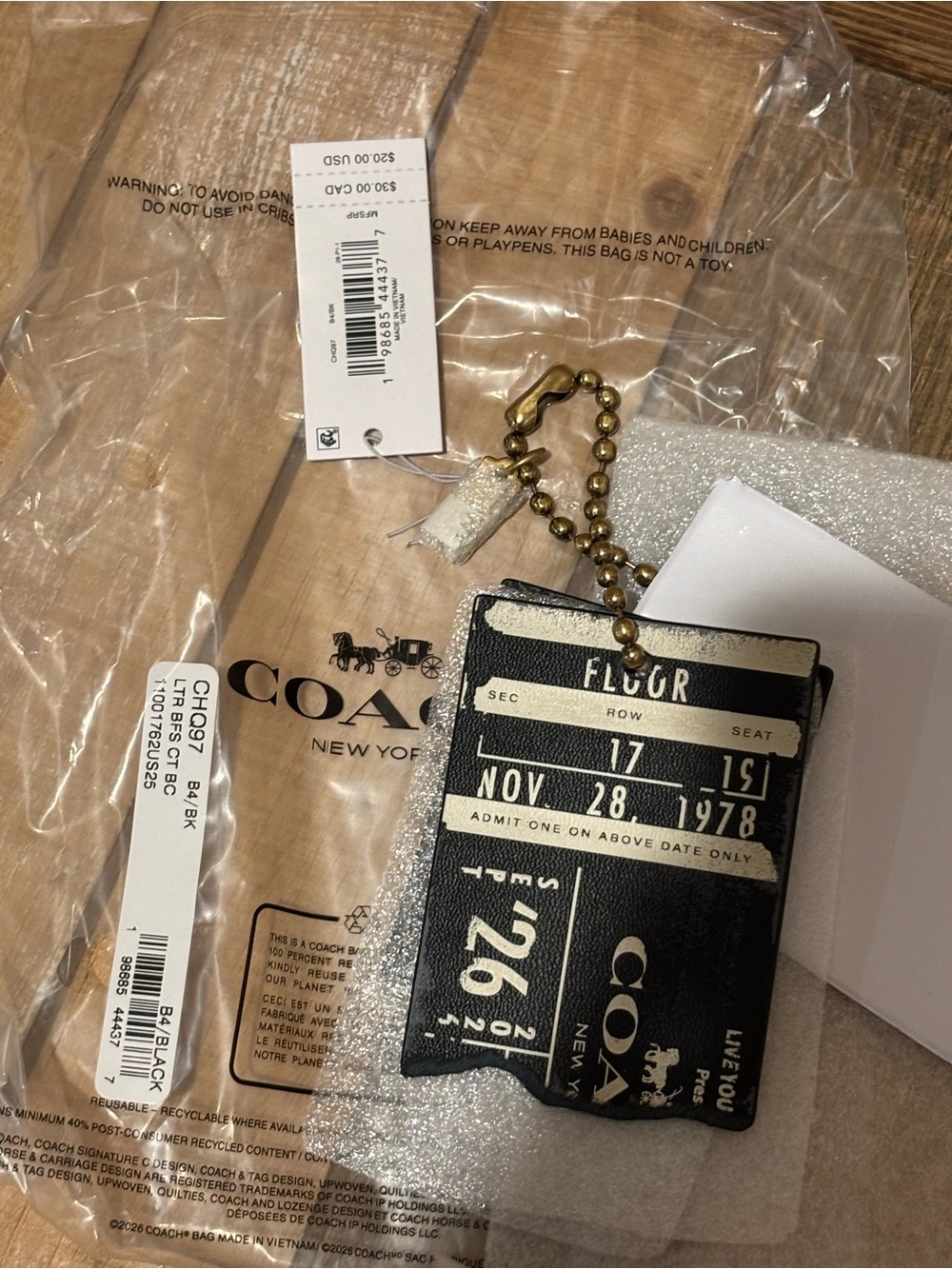 Coach Friendship Bag Charm CHQ97